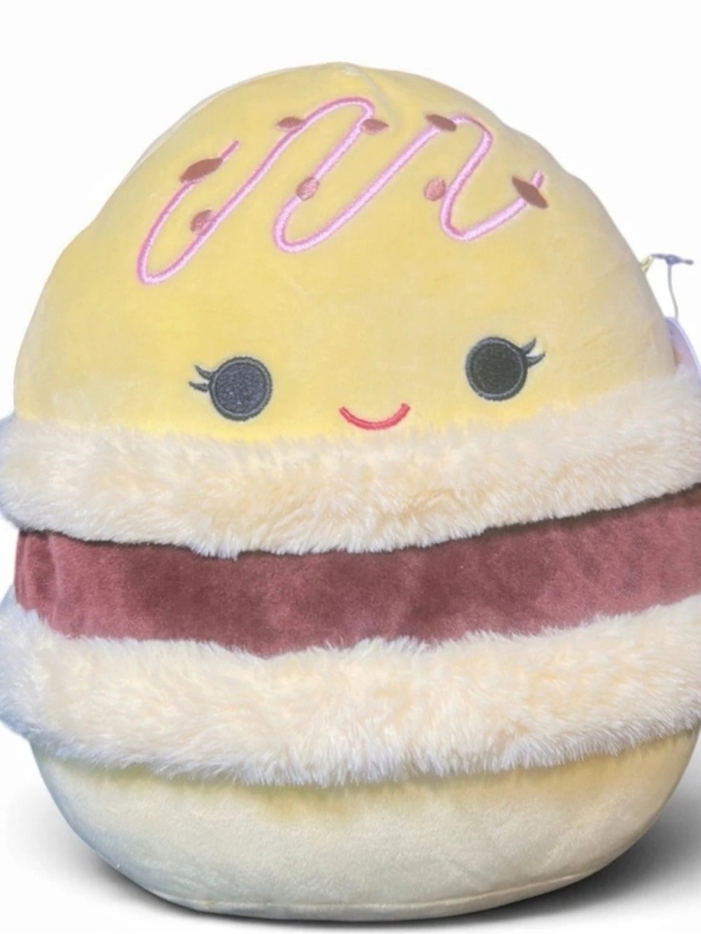 Official Squishmallows Visconti the Lemon Chocolate Macaron Plush NWT
